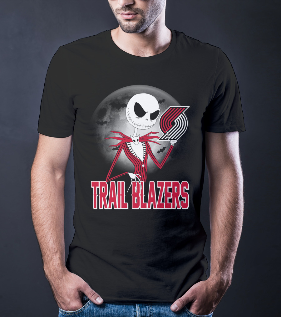 Jack Halloween Trail Blazers Moon T-Shirt