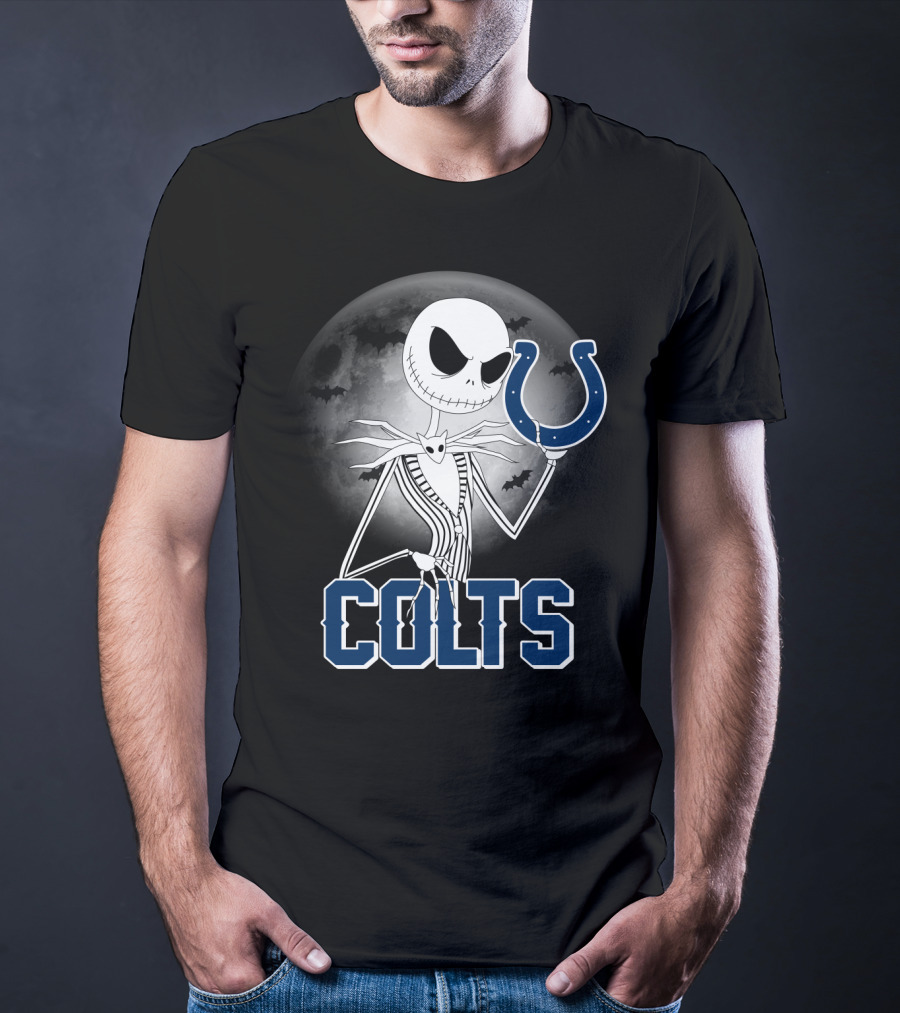 Jack Skellington Moon Halloween Indianapolis Colts T-Shirt