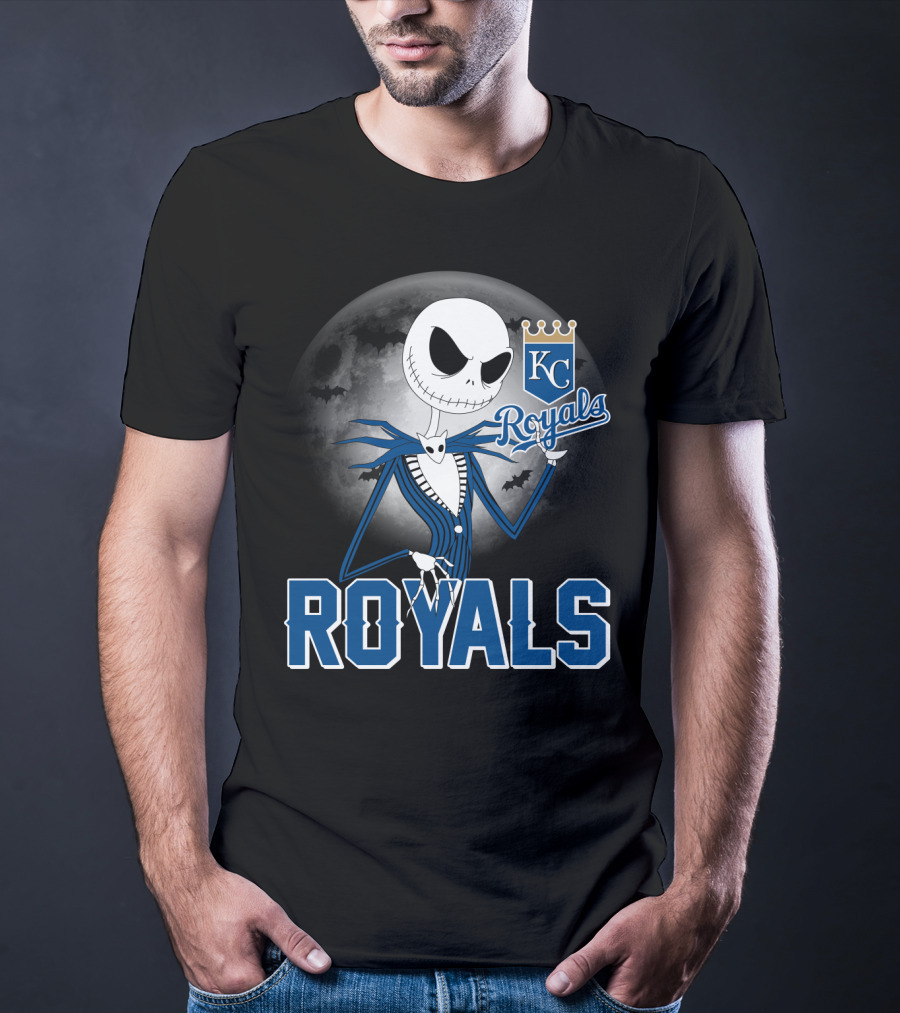 Jack Skellington Halloween Kansas City Royals Moon T-Shirt