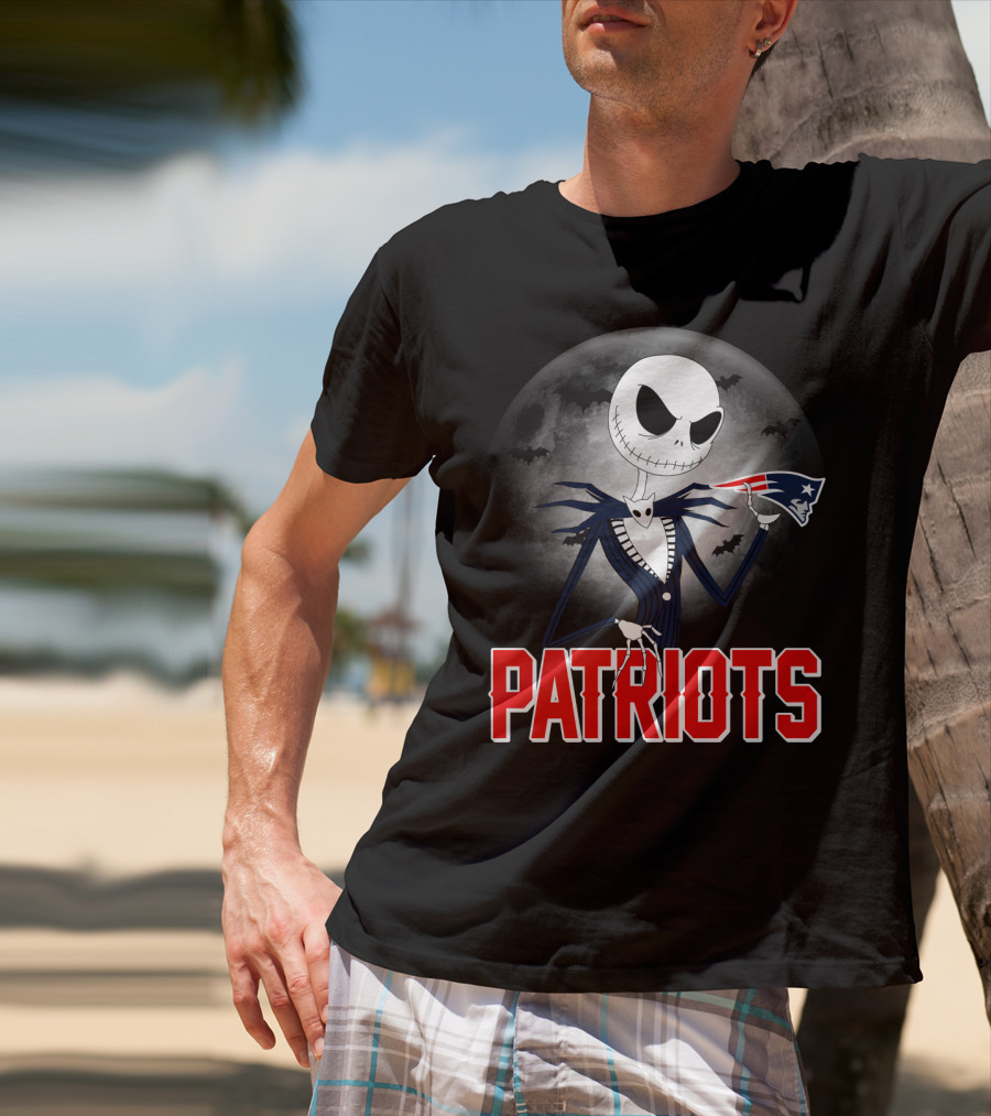 Jack Skellington Halloween New England Patriots T-Shirt