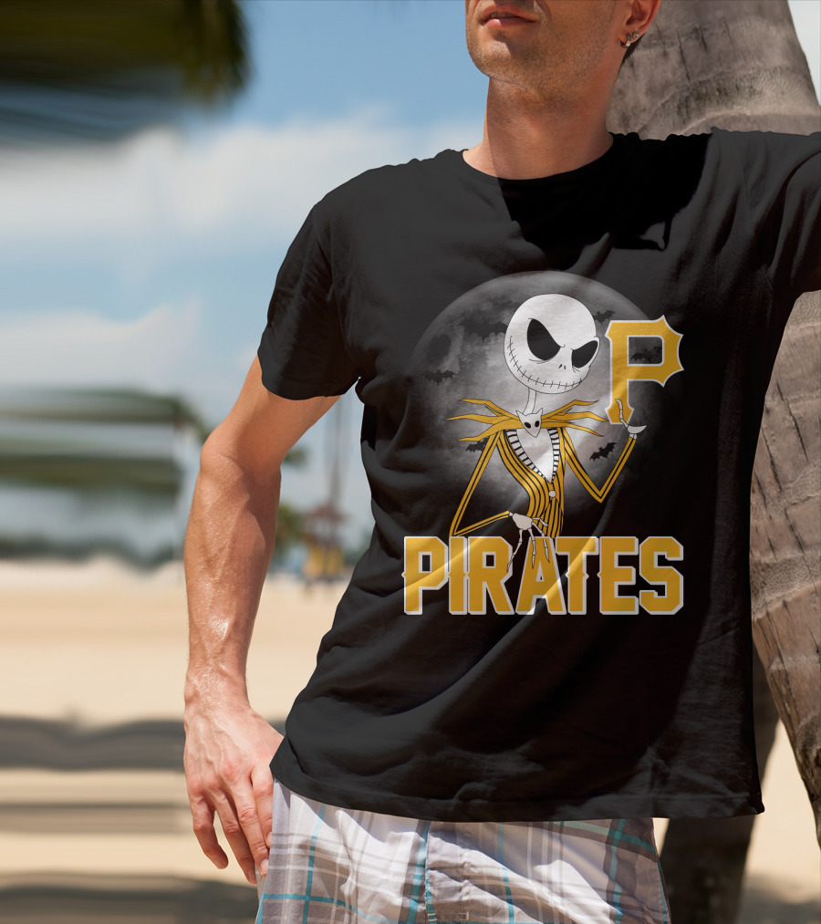 Jack Skellington Halloween Pittsburgh Pirates Spooky Night MLB Collaboration T-Shirt