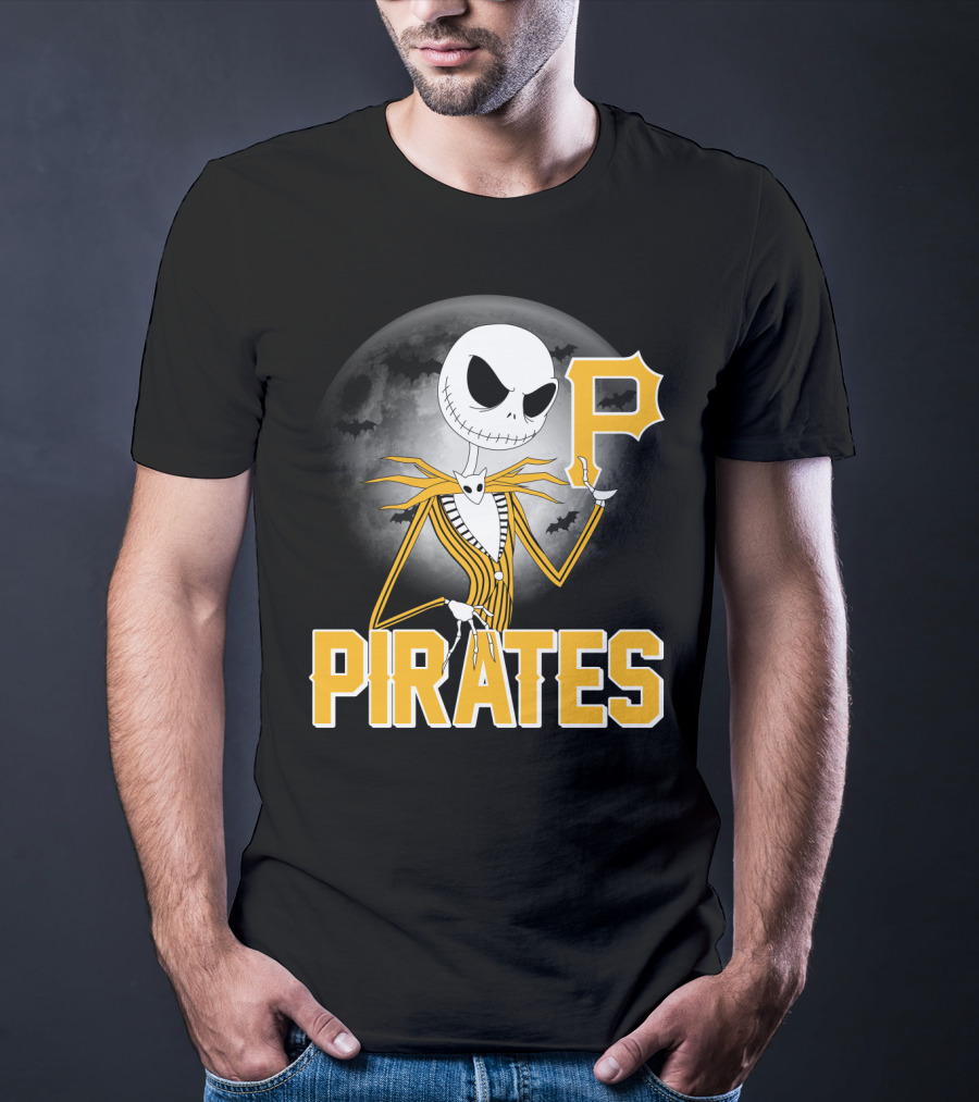 Jack Skellington Halloween Pittsburgh Pirates Spooky Night MLB Collaboration T-Shirt