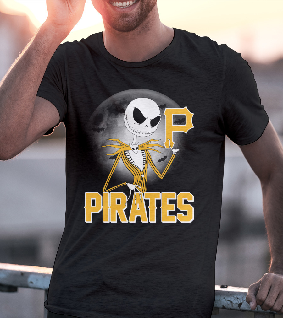 Jack Skellington Halloween Pittsburgh Pirates Spooky Night MLB Collaboration T-Shirt