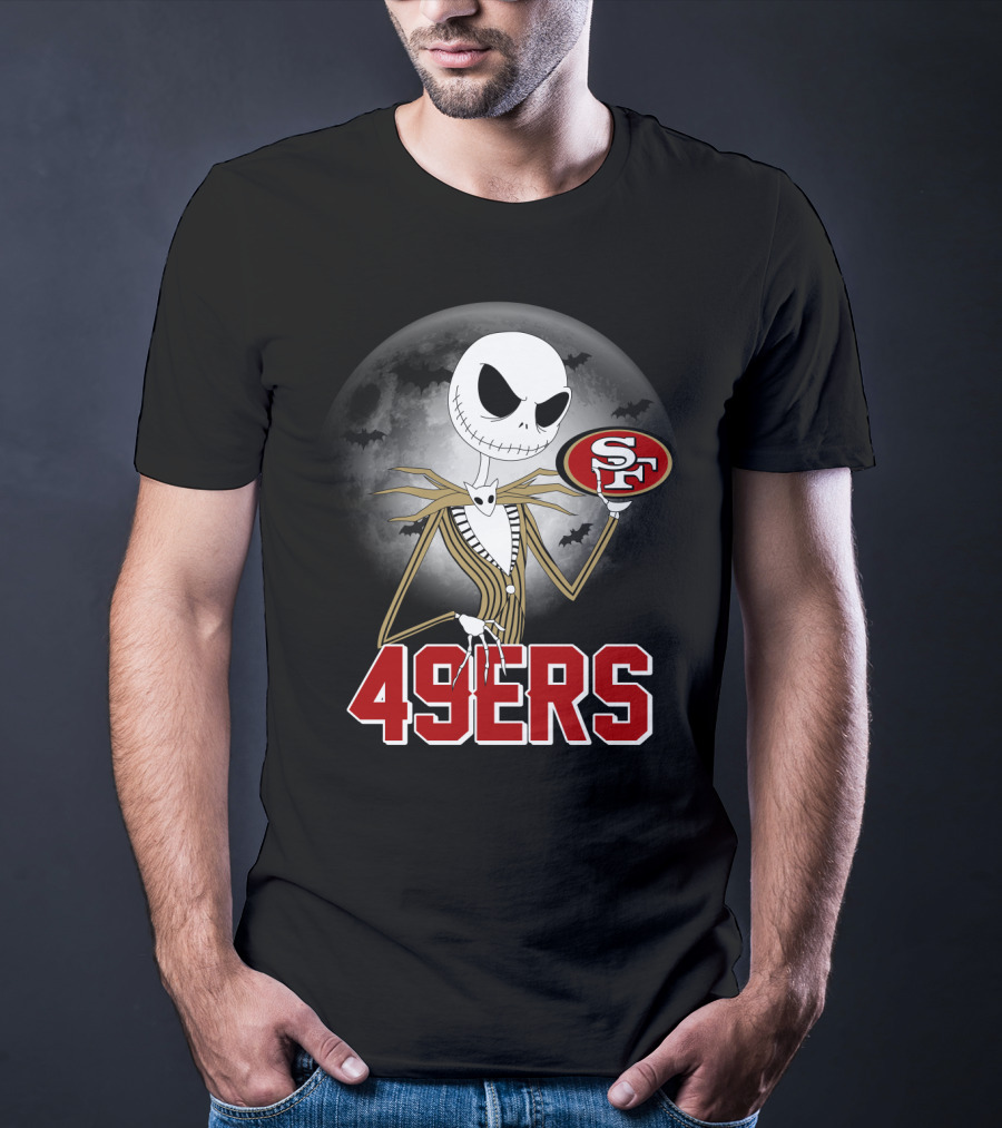 Halloween Jack Skellington San Francisco 49ers Moon Bats T-Shirt