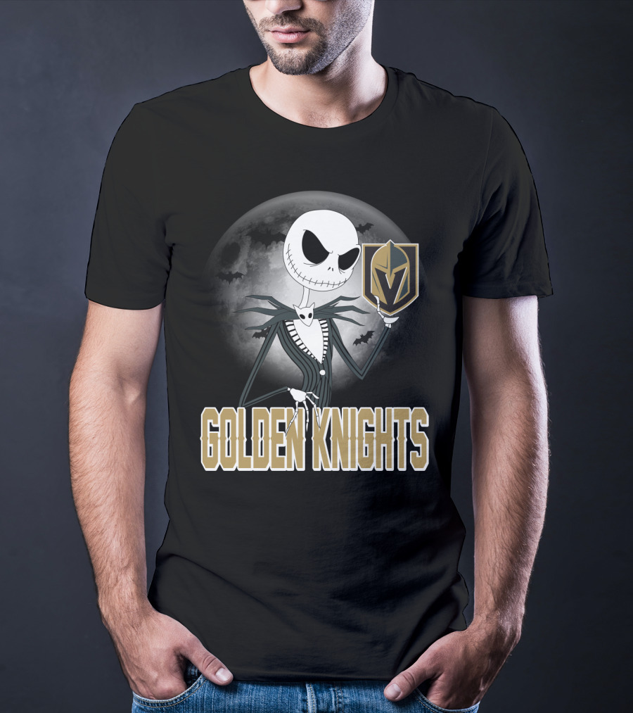 Golden Knights Jack Skeleton Halloween Moon Vegas T-Shirt