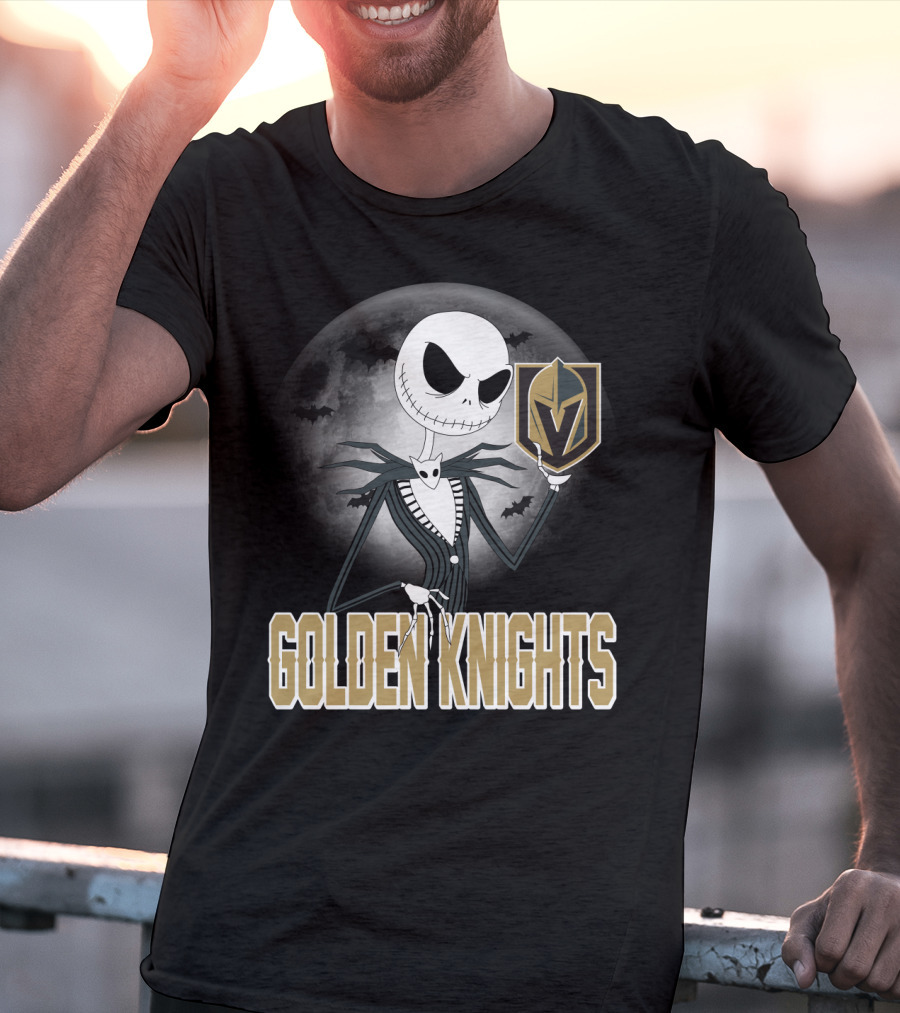 Golden Knights Jack Skeleton Halloween Moon Vegas T-Shirt
