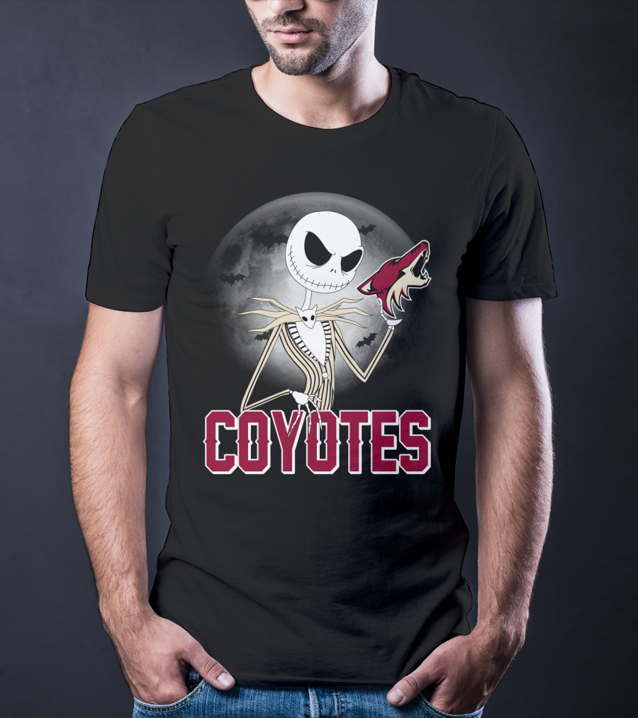 Jack Skellington Coyotes Halloween Moon Arizona T-Shirt
