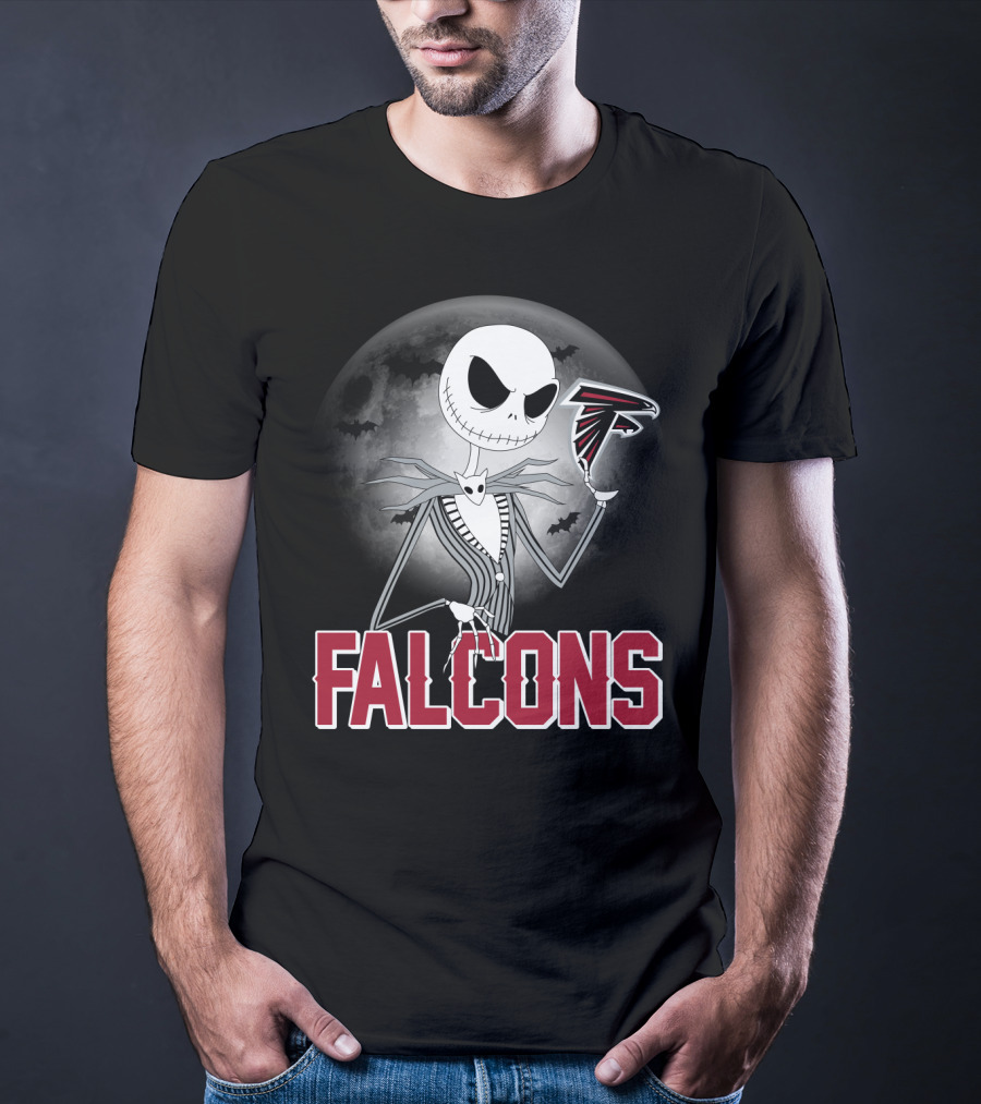 Jack Skellington Halloween Atlanta Falcons Moon T-Shirt