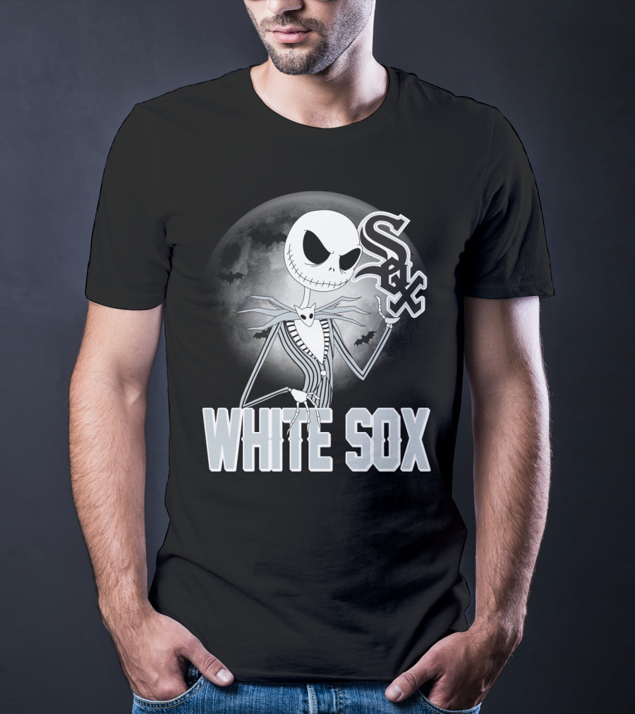 Jack Skellington Halloween Chicago White Sox Moon Bats T-Shirt