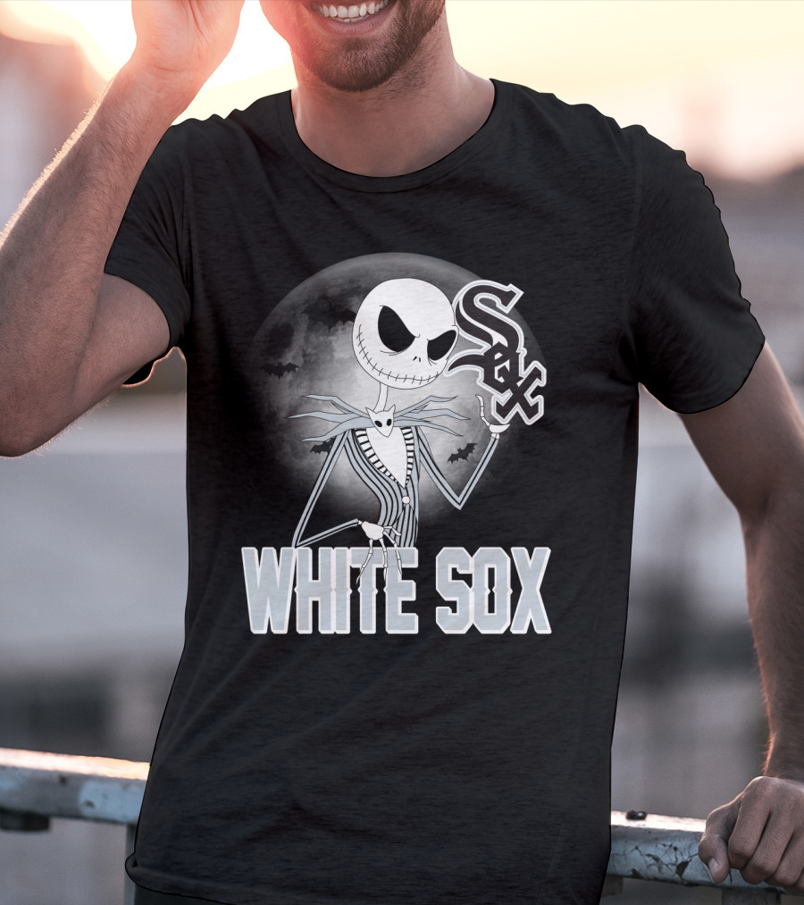 Jack Skellington Halloween Chicago White Sox Moon Bats T-Shirt