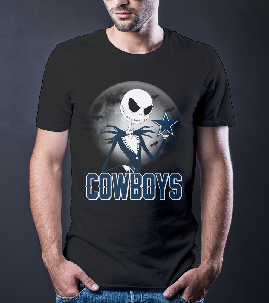 Jack Skellington Cowboys Halloween Moon Dallas Star T-Shirt