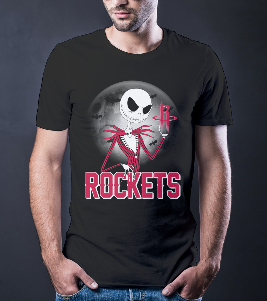 Jack Skellington Houston Rockets Halloween Theme T-Shirt