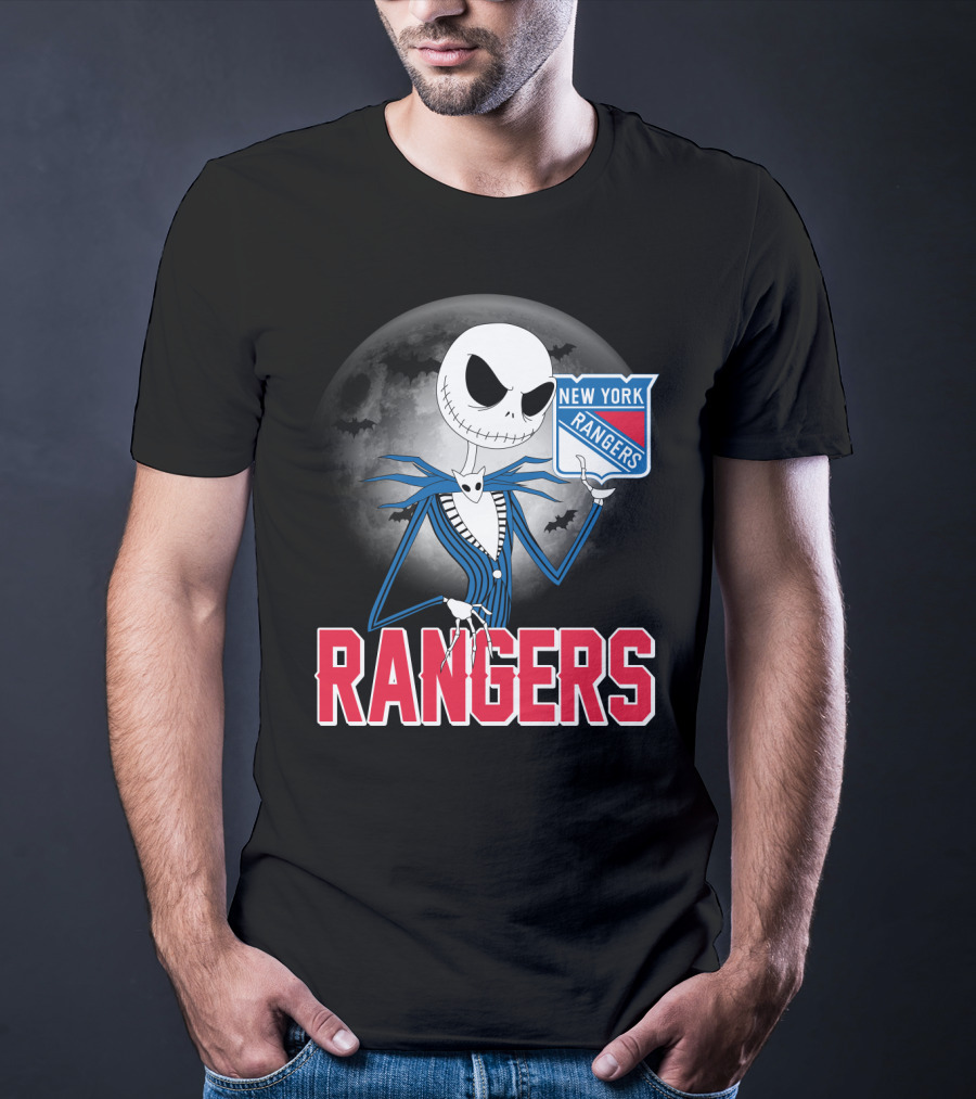 Jack Skellington New York Rangers Halloween Moon T-Shirt