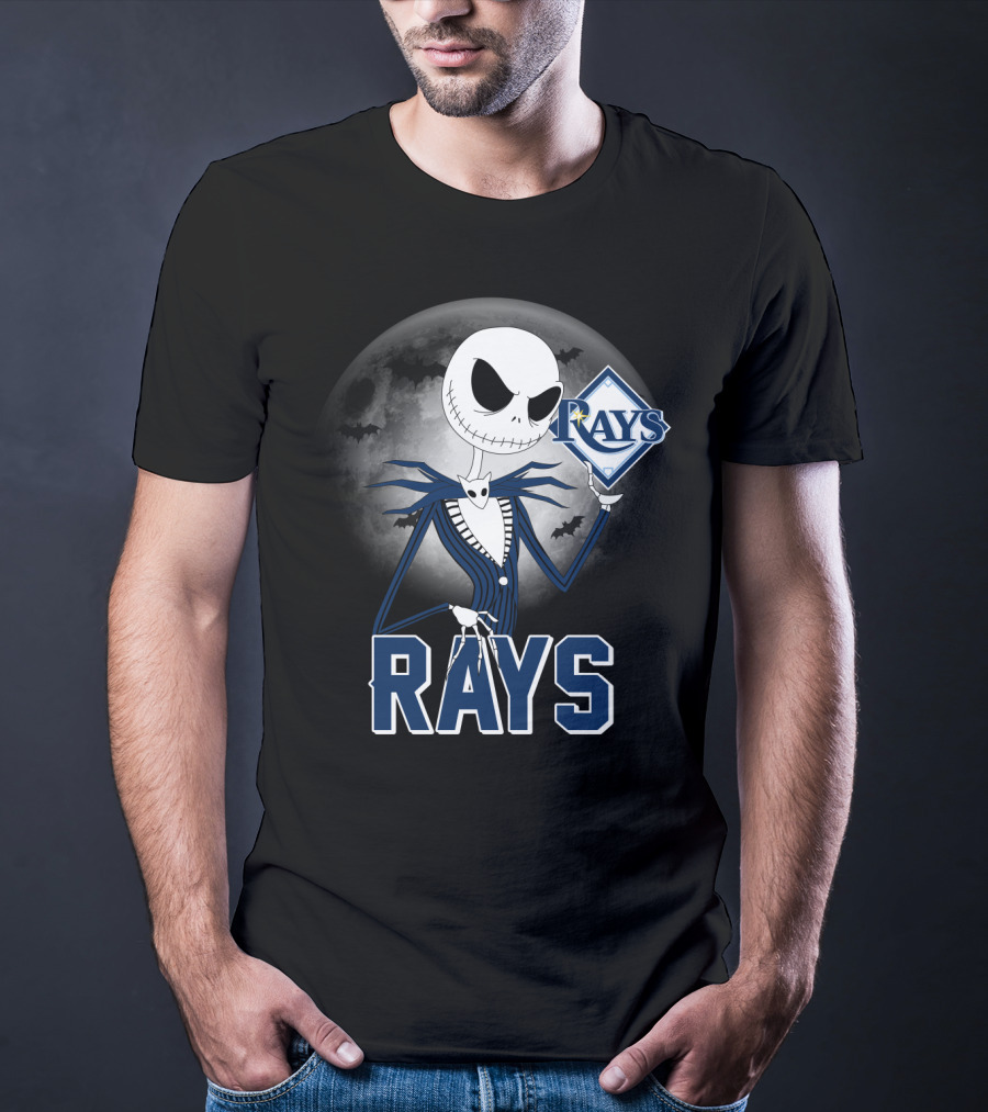 Jack Skellington Tampa Bay Rays Halloween Moon T-Shirt