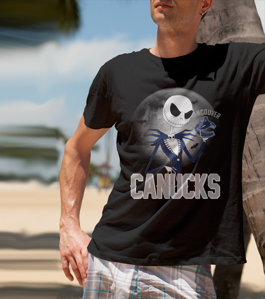 Jack Skellington Canucks Halloween Vancouver NHL T-Shirt