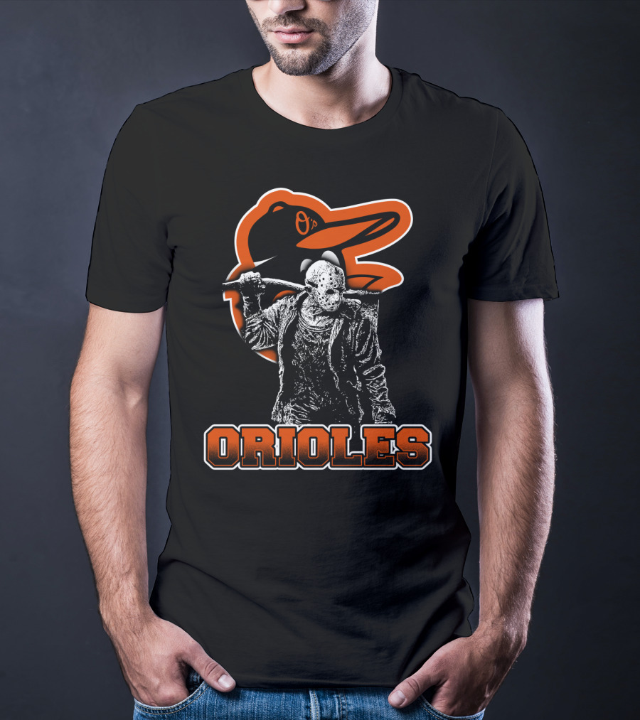 Baltimore Orioles Jason Voorhees Crossover With Iconic Orioles Bird T-Shirt