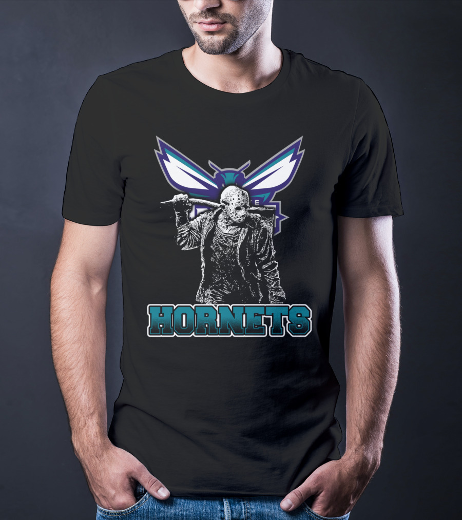 Charlotte Hornets Jason Voorhees Crossover Fan Mashup T-Shirt