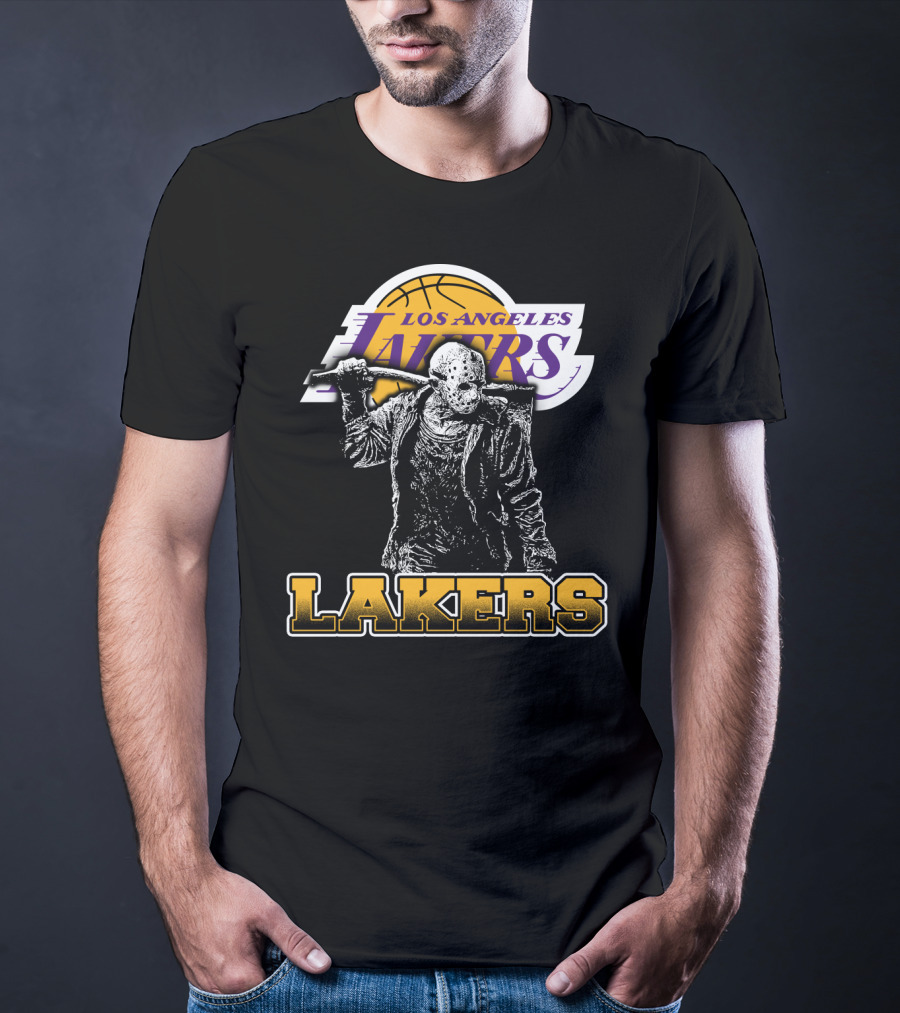 Jason Voorhees Los Angeles Lakers Fan Crossover T-Shirt