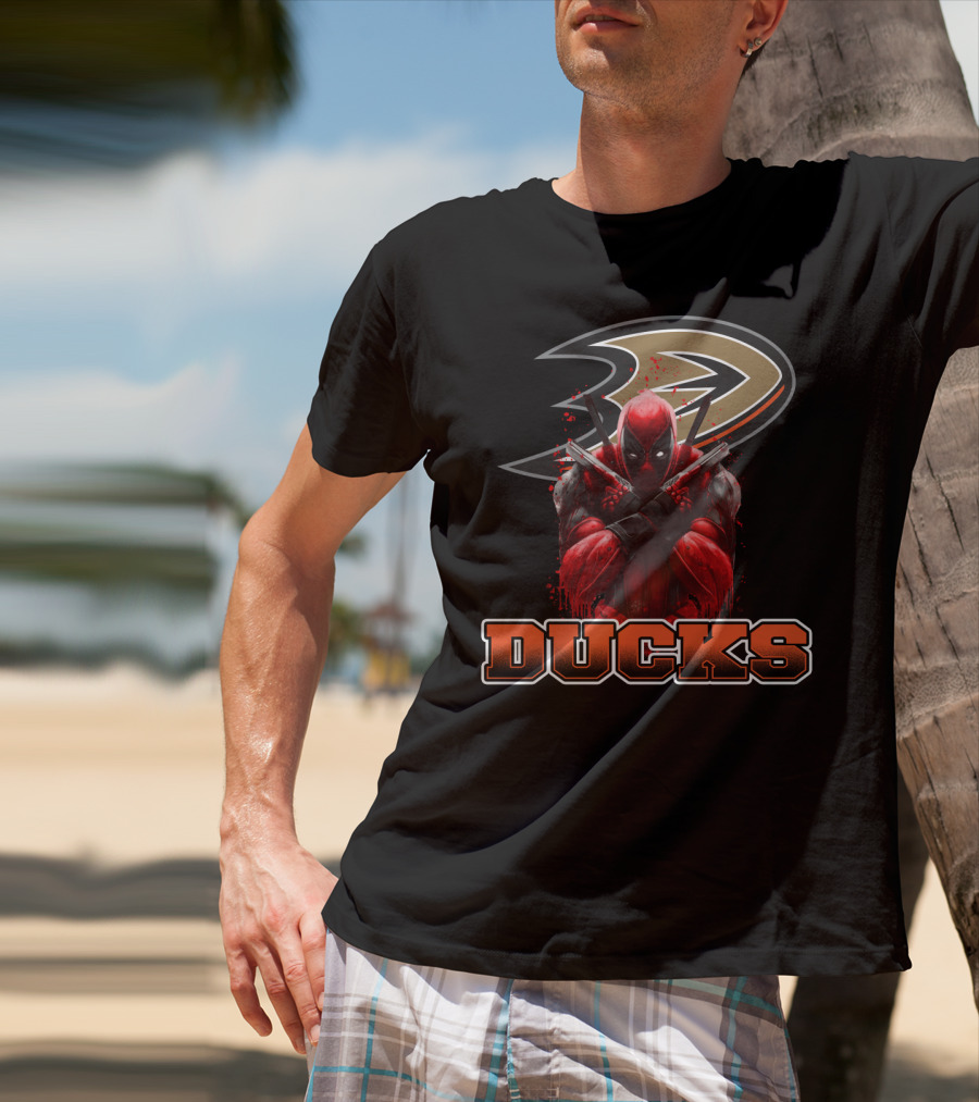 Anaheim Ducks Deadpool Fans Crossover T-Shirt