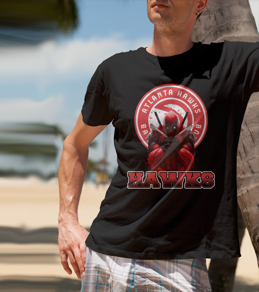 Atlanta Hawks Deadpool Crossover Basketball Fans T-Shirt