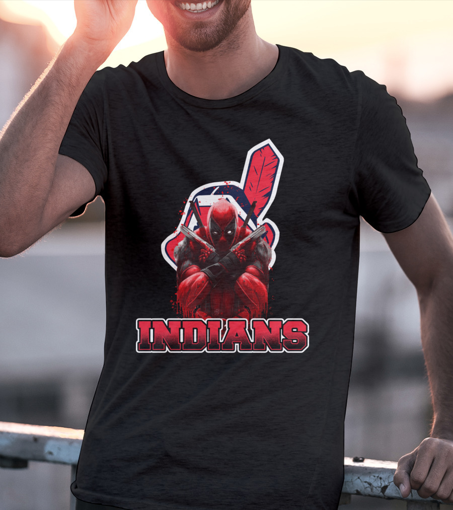 Indians Deadpool Dual Swords Crossover T-Shirt