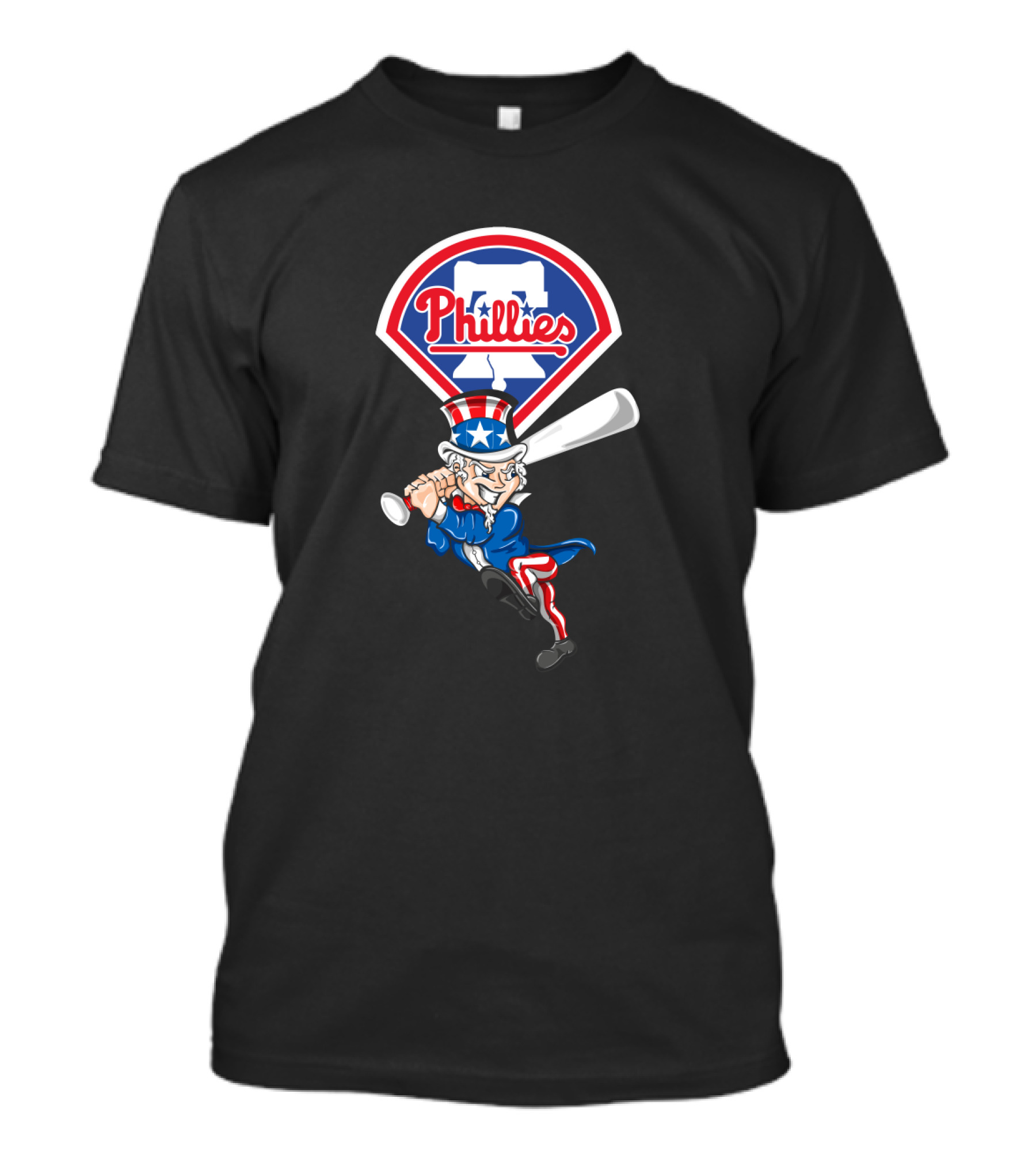 Philadelphia Phillies Uncle Sam 4Th Of July Baseball Swing T-Shirt