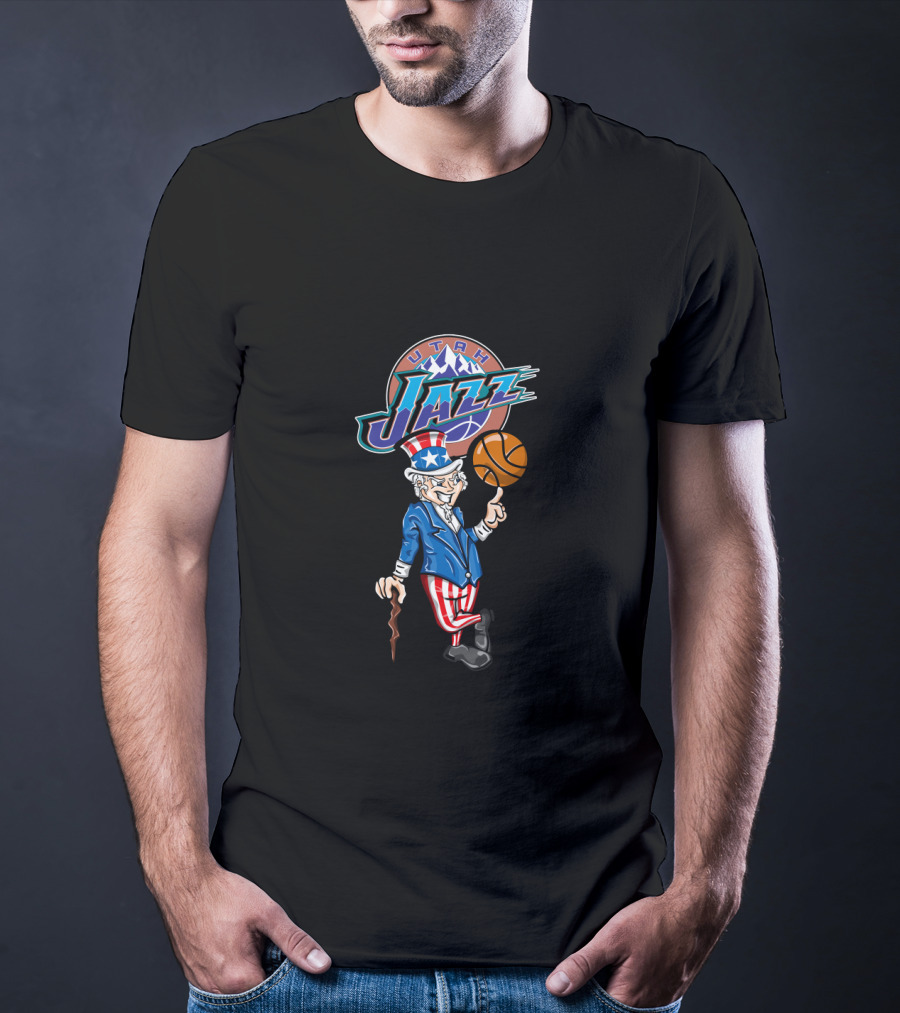 Utah Jazz Uncle Sam 4Th Of July Basketball T-Shirt