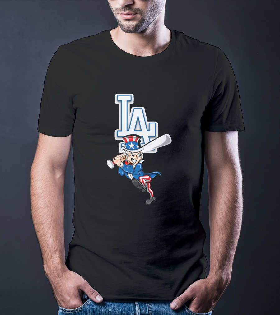 Uncle Sam La Dodgers July 4Th Patriotic Baseball T-Shirt