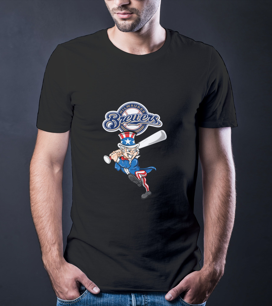 Milwaukee Brewers Uncle Sam Baseball 4Th July Patriotic T-Shirt