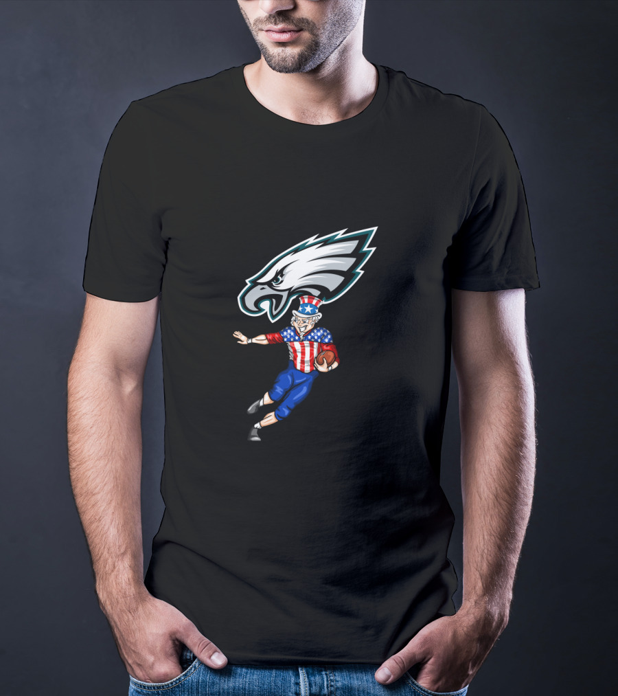 Philadelphia Eagles Uncle Sam Stars And Stripes Football 4Th July T-Shirt