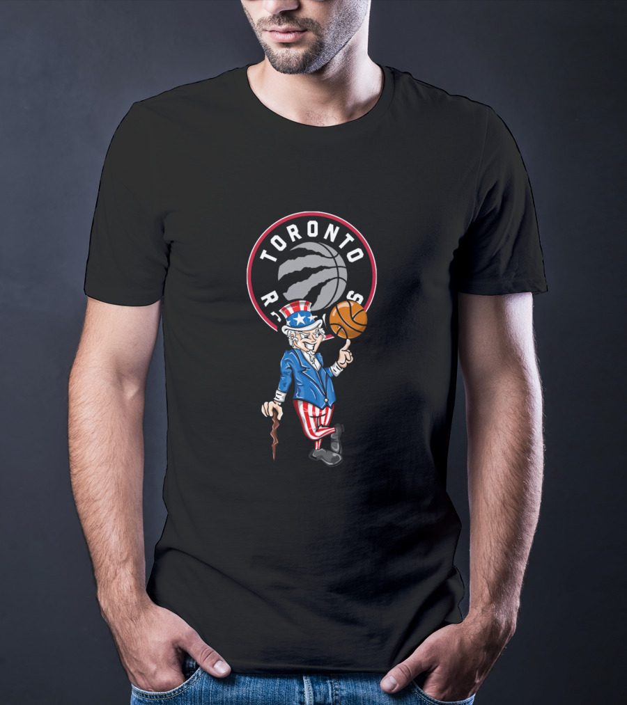 Toronto Raptors Uncle Sam 4Th July Basketball Iconic Logo Celebration T-Shirt