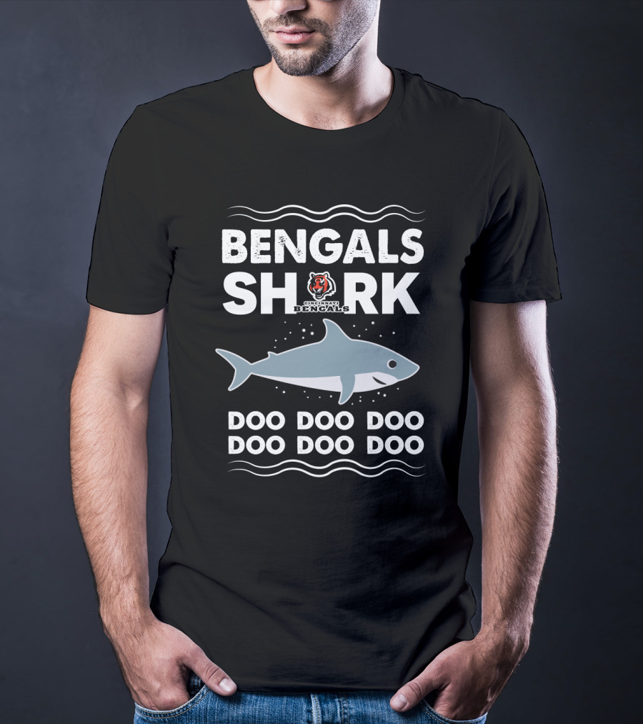 Bengals Shark Cincinnati Bengals Doo Doo Doo Football Fun T-Shirt
