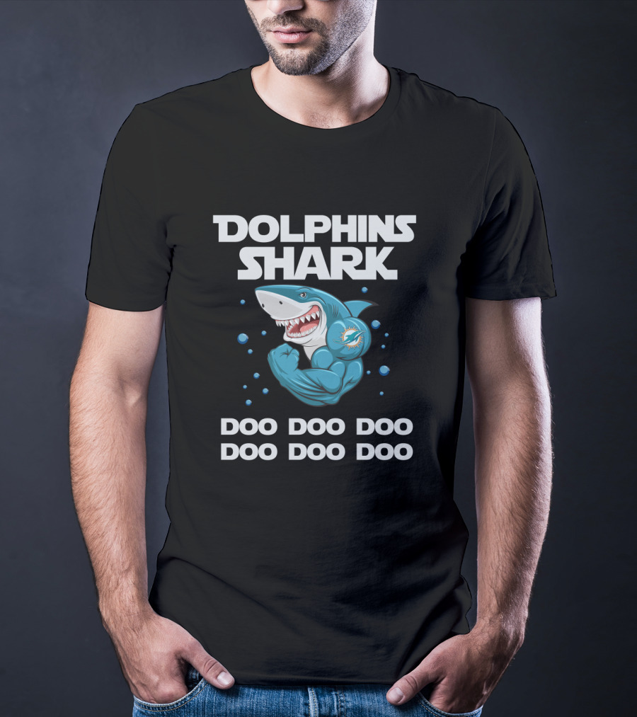 Dolphins Shark Doo Doo Doo Miami Dolphins Football Cartoon Inspiration T-Shirt