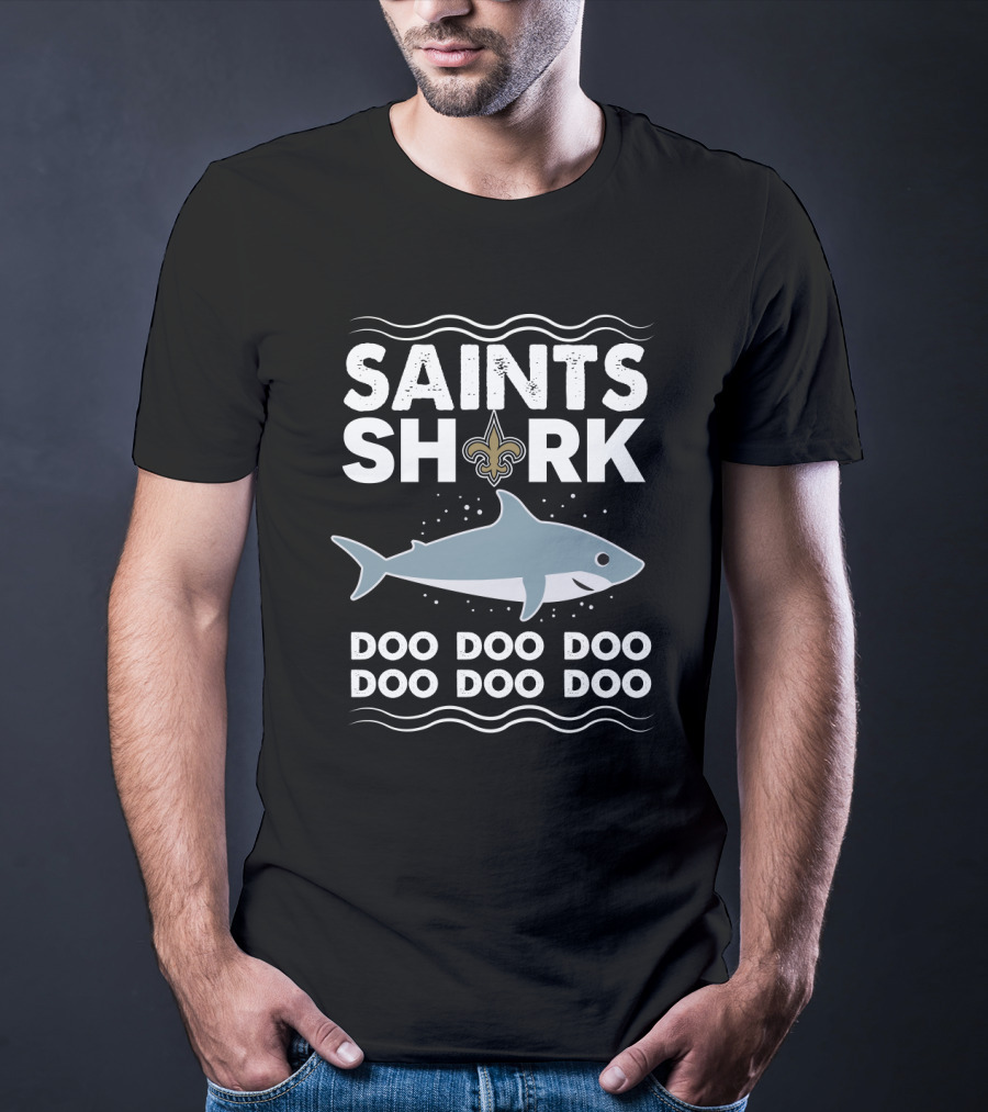 New Orleans Saints Shark Doo Doo Doo Fleur-de-Lis Icon Football Team Fan Song T-Shirt