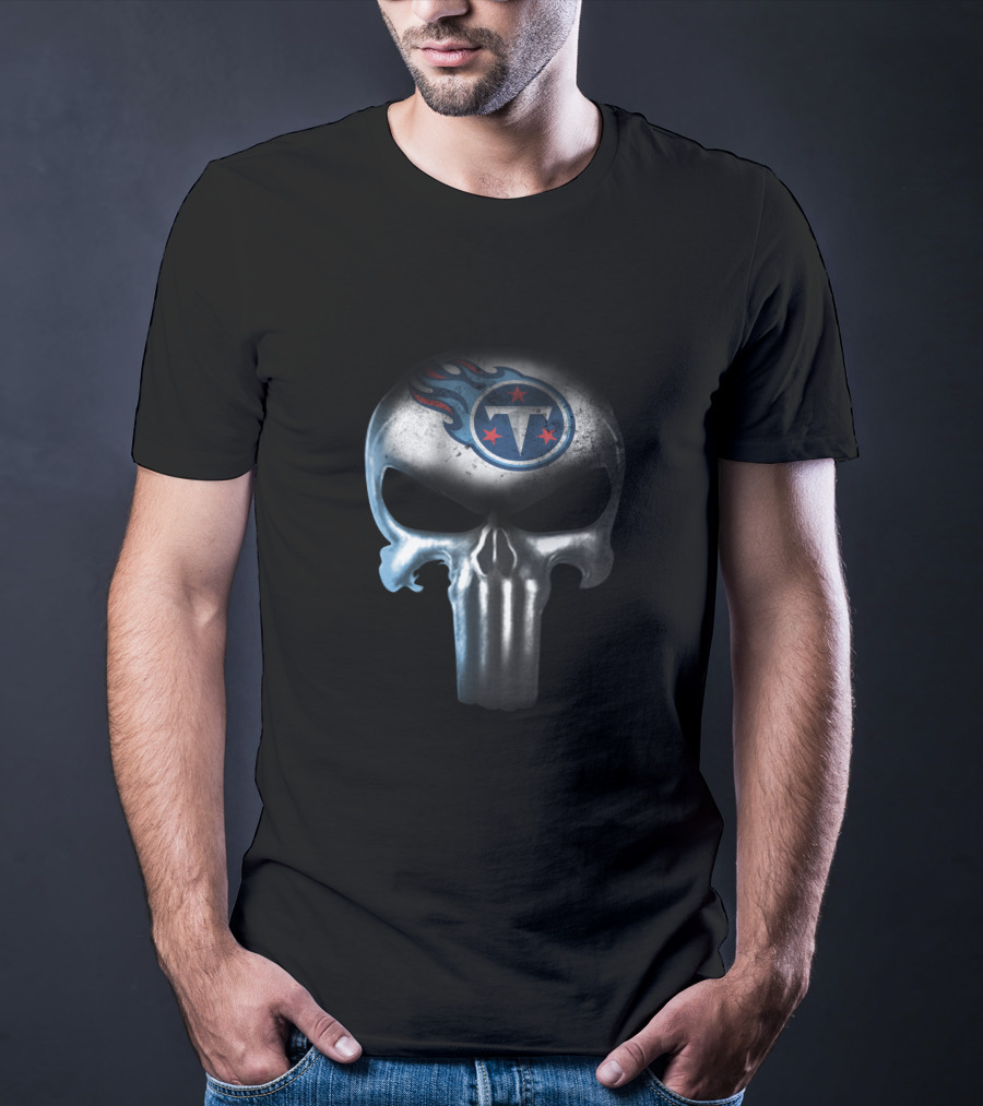 Tennessee Titans Fans Punisher Skull T-Shirt