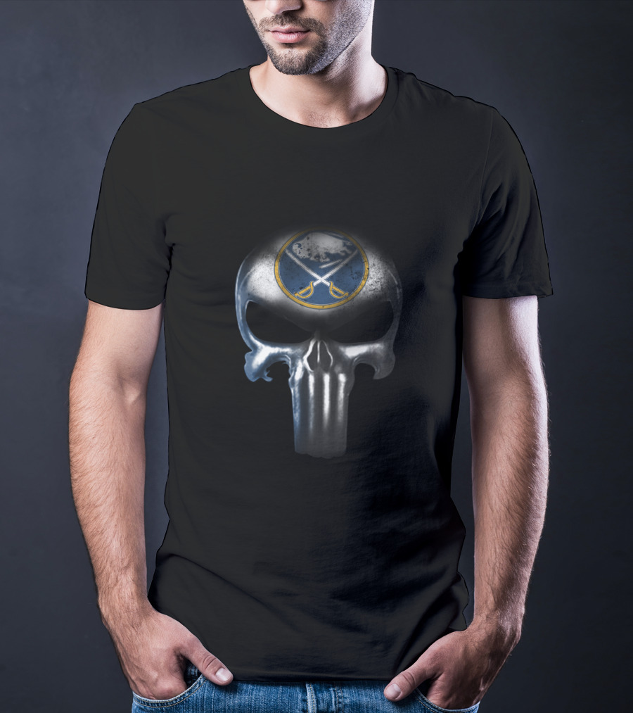 Buffalo Sabres The Punisher Skull Logo Fan Merchandise T-Shirt