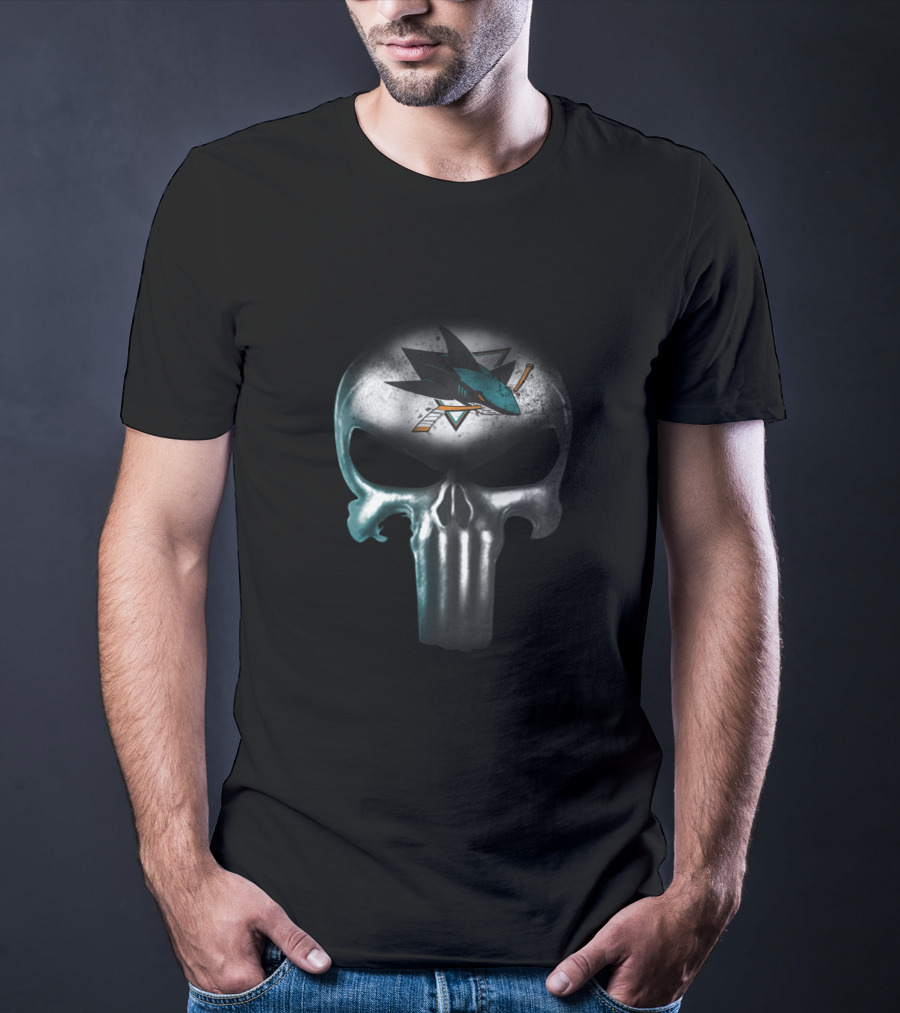 San Jose Sharks Punisher Skull Symbol For Fans T-Shirt