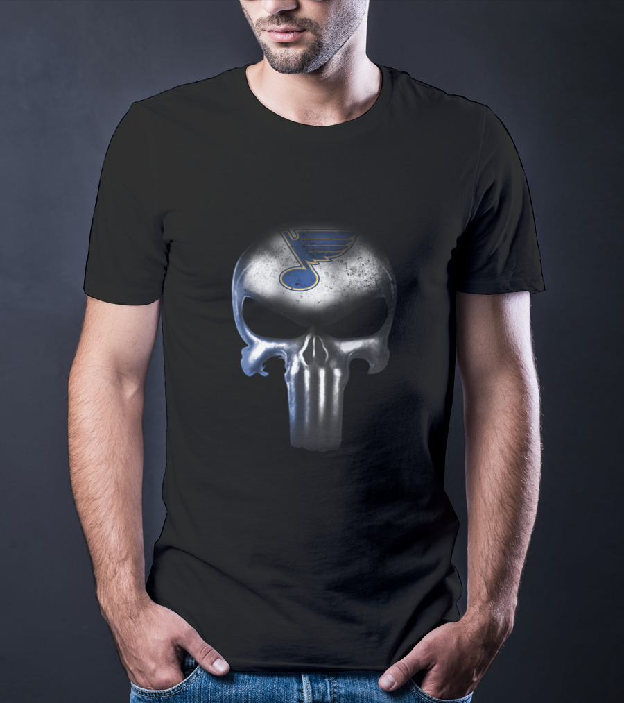 St. Louis Blues Fans Punisher Skull T-Shirt