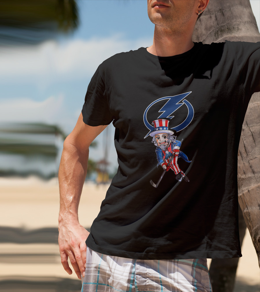Tampa Bay Lightning Uncle Sam Hockey 4Th Of July T-Shirt