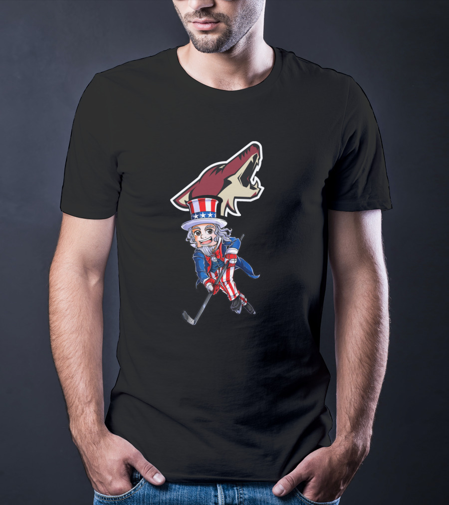 Uncle Sam Arizona Coyotes Hockey Patriotic 4Th Of July Celebration T-Shirt