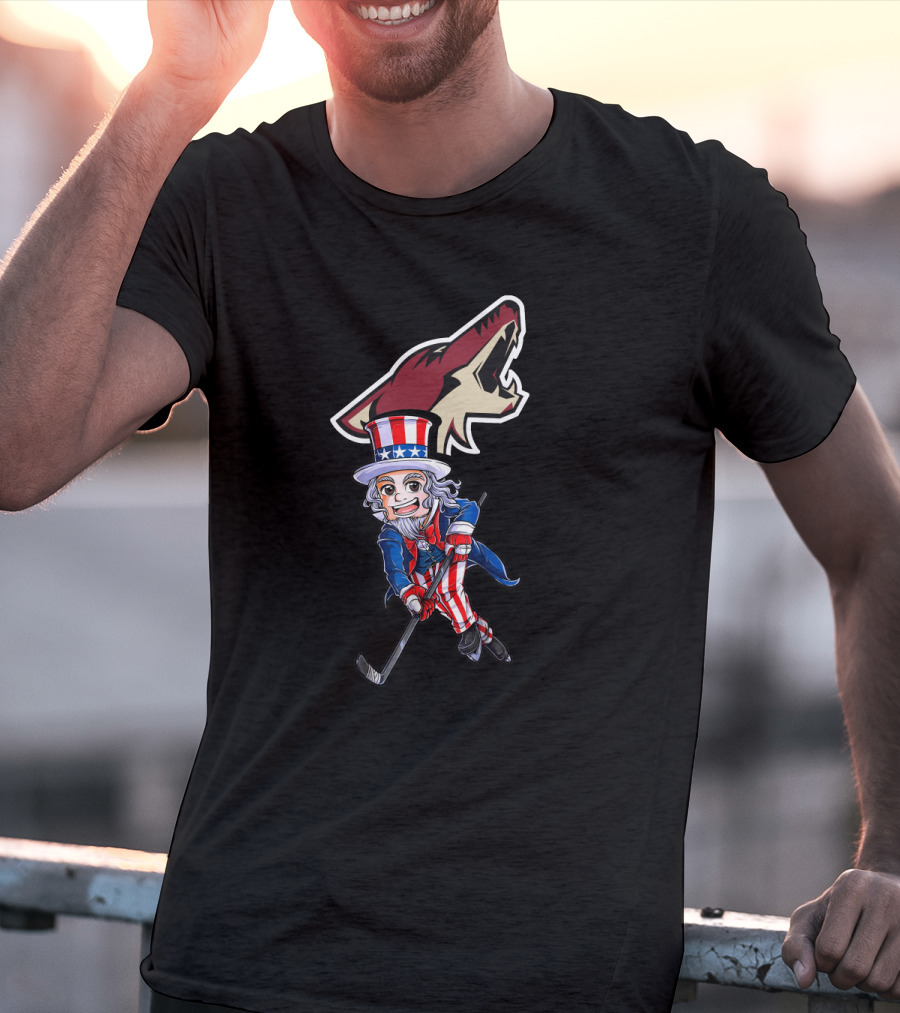 Uncle Sam Arizona Coyotes Hockey Patriotic 4Th Of July Celebration T-Shirt
