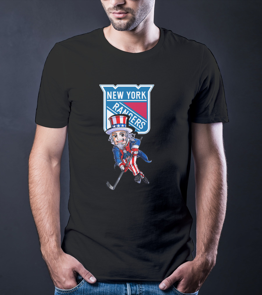 Uncle Sam New York Rangers Hockey 4Th Of July Celebration T-Shirt