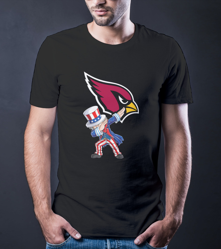 Uncle Sam Dabbing With Arizona Cardinals Emblem For 4Th Of July Celebration T-Shirt