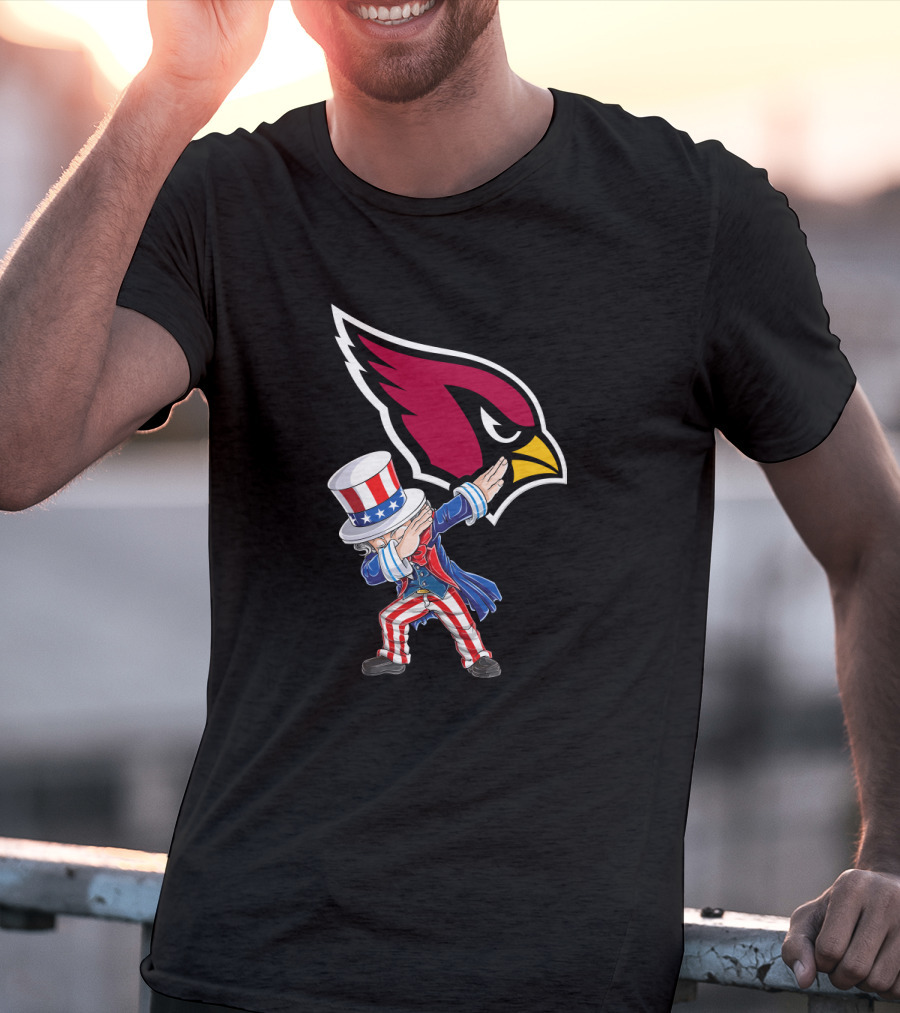 Uncle Sam Dabbing With Arizona Cardinals Emblem For 4Th Of July Celebration T-Shirt