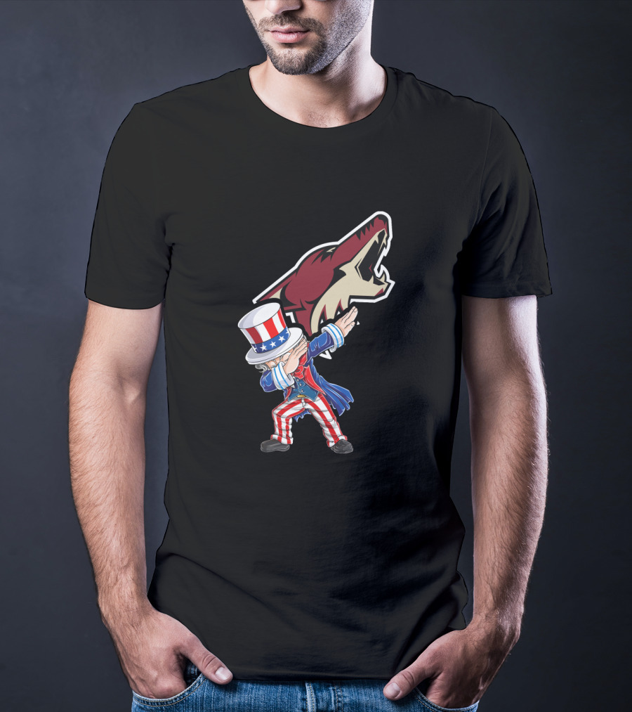 Uncle Sam Dabbing With Arizona Coyotes 4Th Of July Celebration T-Shirt