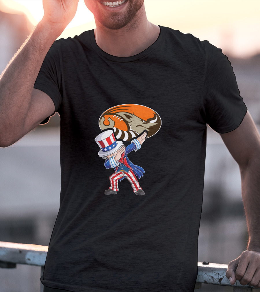 Cleveland Browns Uncle Sam Dabbing Football 4Th Of July T-Shirt