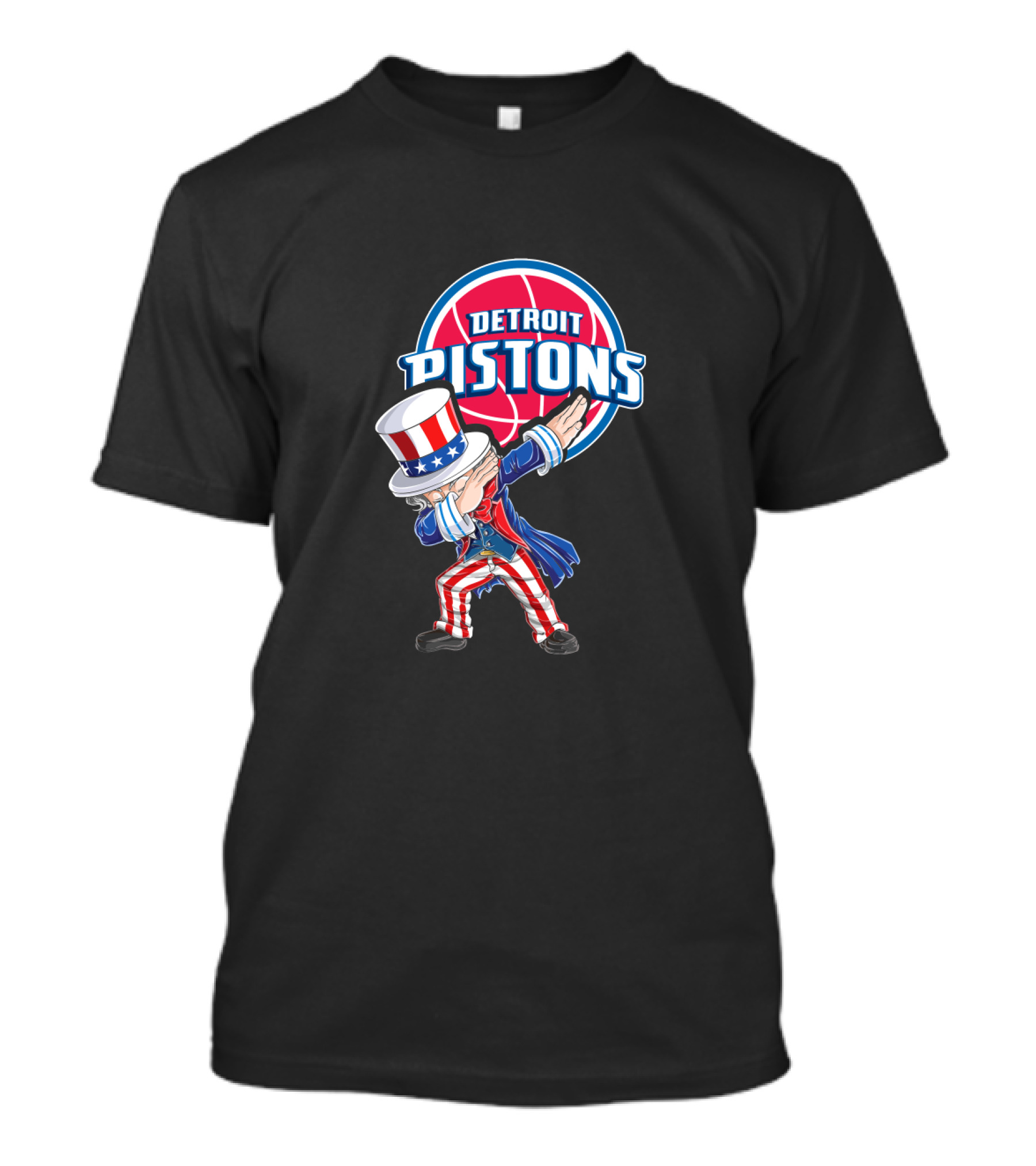 Uncle Sam Dabbing Detroit Pistons 4Th July Basketball Celebration T-Shirt