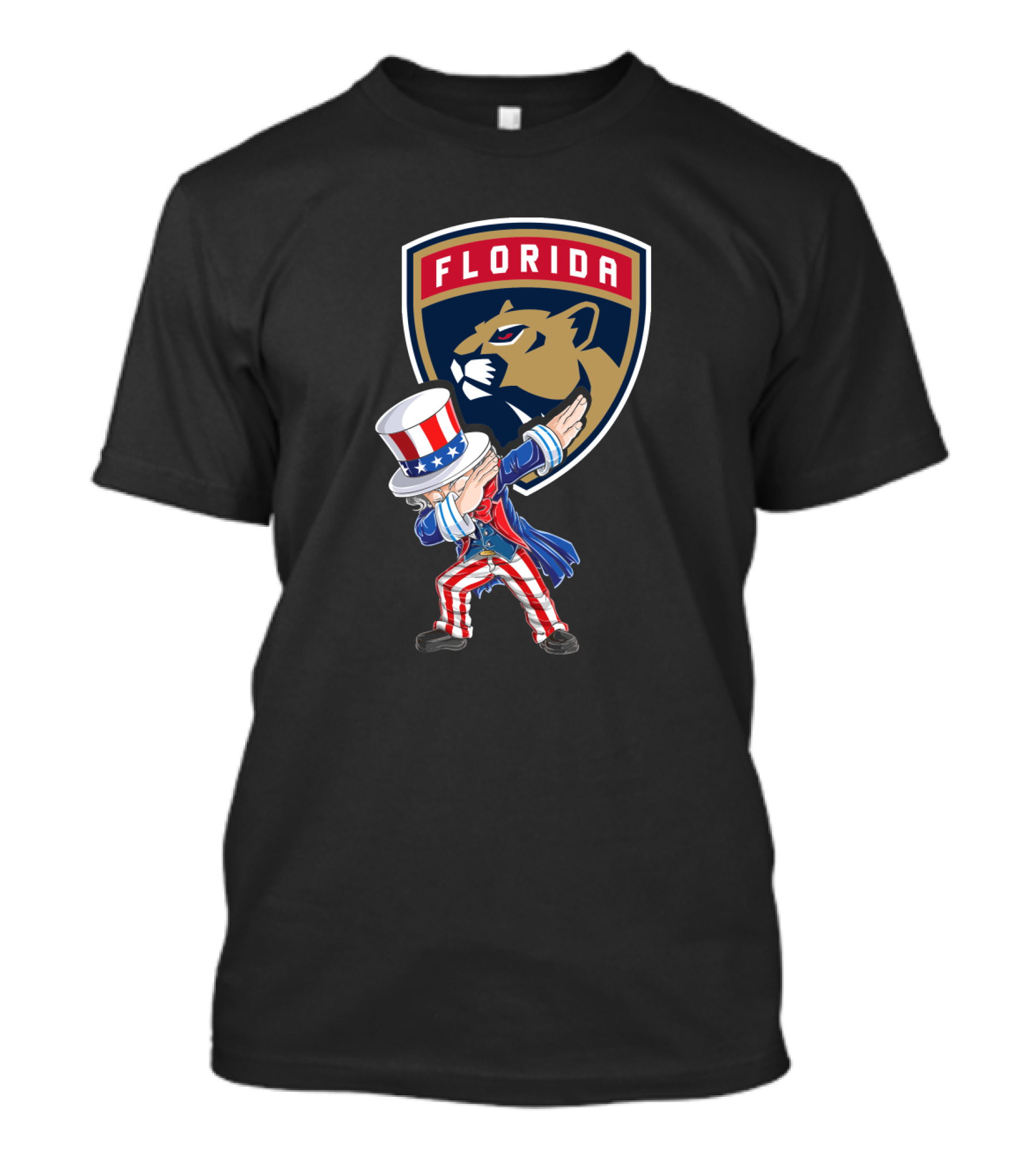 Florida Panthers Logo Uncle Sam Dabbing Celebrating 4Th Of July T-Shirt