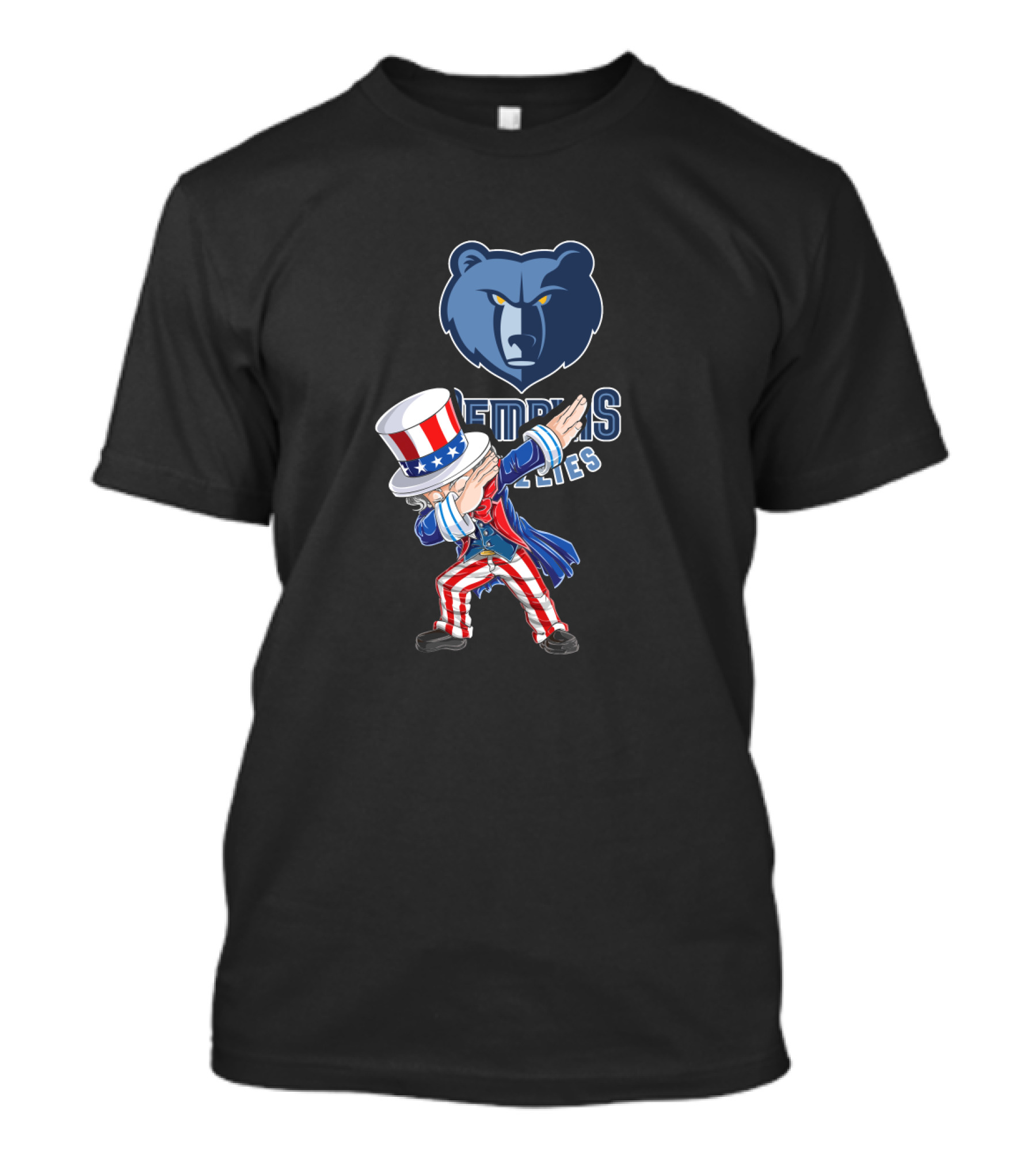 Uncle Sam Dabbing With Memphis Grizzlies For 4Th Of July Celebration T-Shirt
