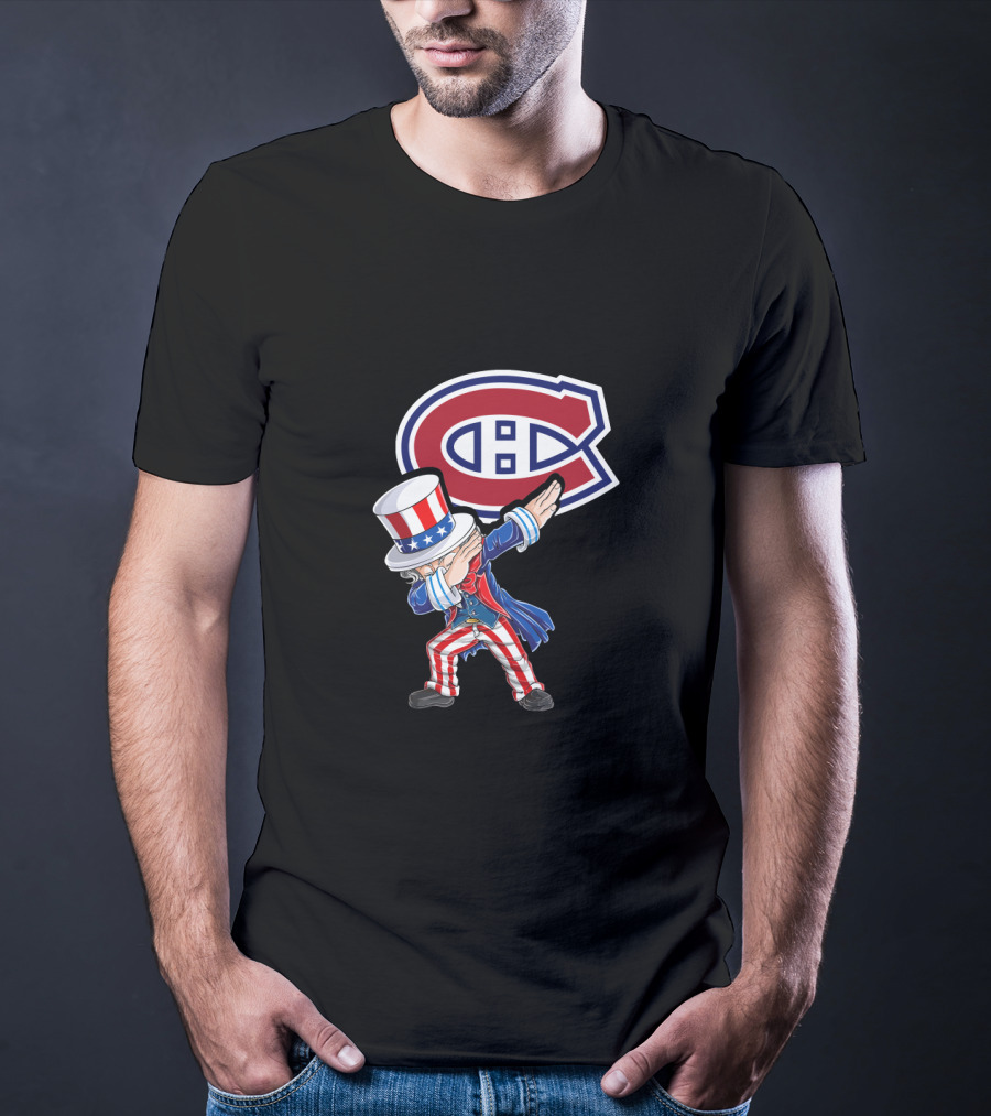 Uncle Sam Dabbing Montreal Canadiens 4Th Of July T-Shirt